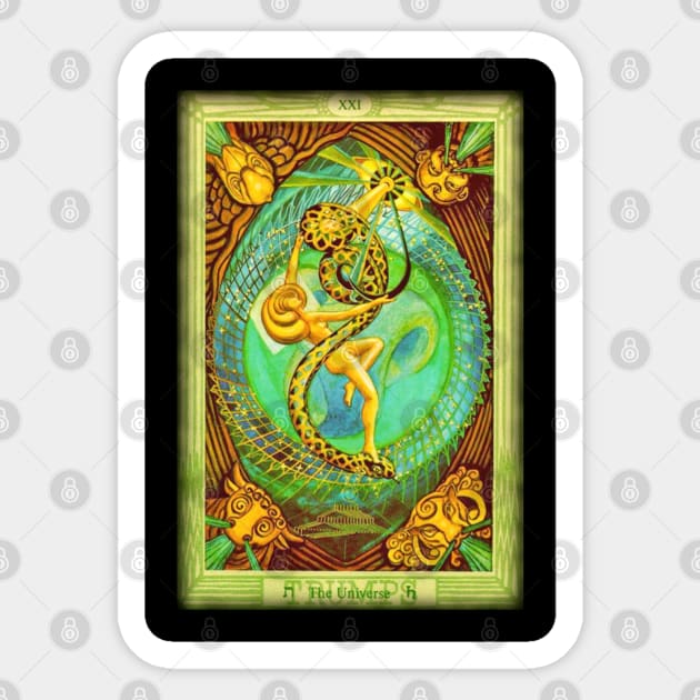 Thoth Tarot - XXI -The Universe. Sticker by OriginalDarkPoetry